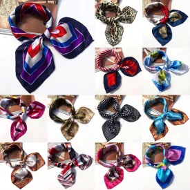 19 Colors High Soft Silk Square Scarf Scarves Bandanas Head Wrap Shawl Satin Stewardess