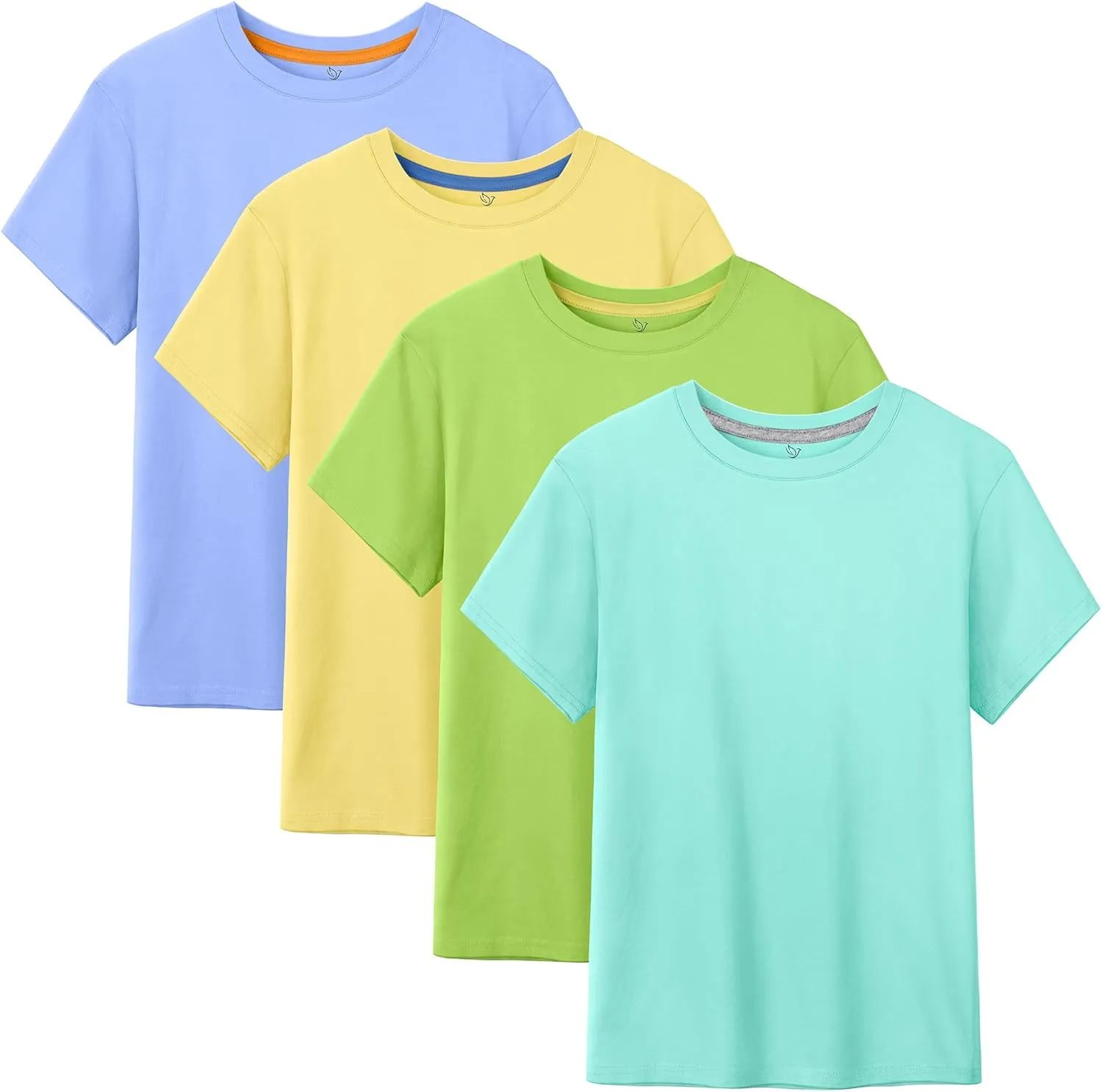 4 Pack Boys Shirts Short Sleeve Cotton Shirts for Boys Summer Tshirts Kids Basic T-Shirts Unisex Tees Top Clothes