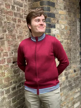 Art Gallery Clothing - Roe Knitted Wine / Navy / White - Cardigan