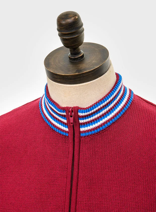 Art Gallery Clothing - Roe Knitted Wine / Navy / White - Cardigan