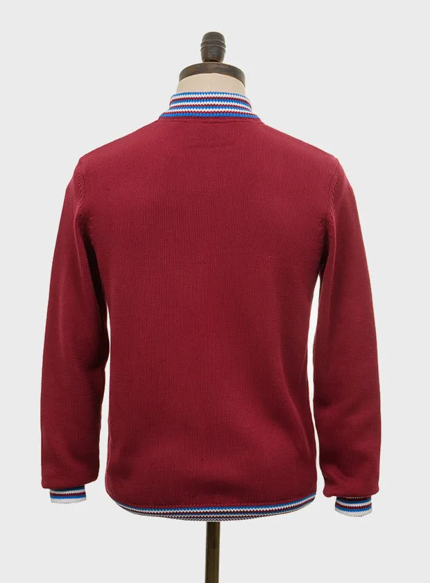 Art Gallery Clothing - Roe Knitted Wine / Navy / White - Cardigan