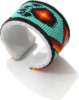 Beaded Cuff Bracelet native style seed beads Adjustable cuff bracelet (Handmade)