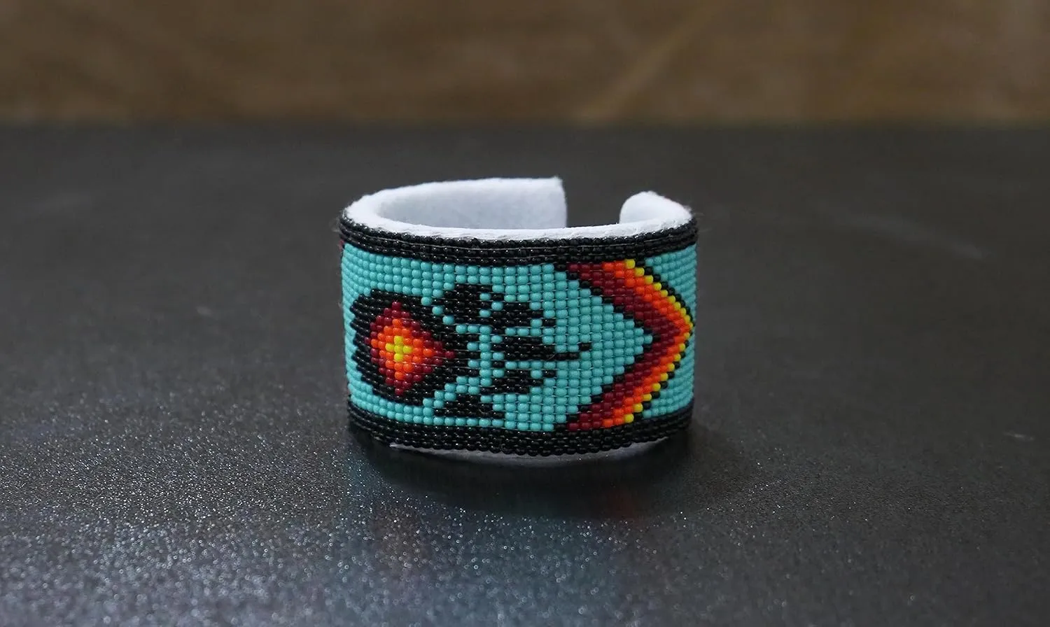 Beaded Cuff Bracelet native style seed beads Adjustable cuff bracelet (Handmade)