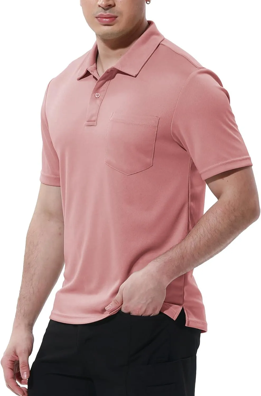 BGOWATU Men's Polo Shirts Short Sleeve Collared Golf Shirts Quick Dry Tennis Shirt Outdoor Sports Causal Shirts