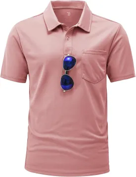 BGOWATU Men's Polo Shirts Short Sleeve Collared Golf Shirts Quick Dry Tennis Shirt Outdoor Sports Causal Shirts