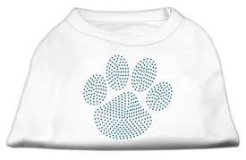 Blue Paw Rhinestud Shirt White M (12)