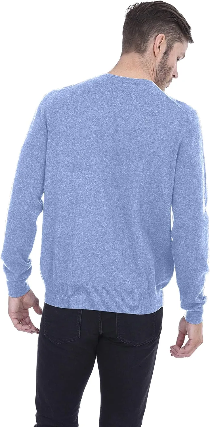 Cashmeren Men's Basic Crewneck Sweater 100% Pure Cashmere Long Sleeve Round Neck Pullover