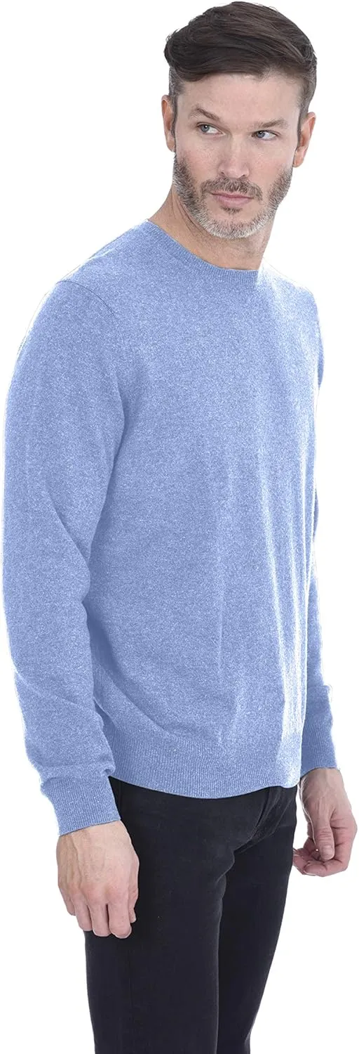 Cashmeren Men's Basic Crewneck Sweater 100% Pure Cashmere Long Sleeve Round Neck Pullover