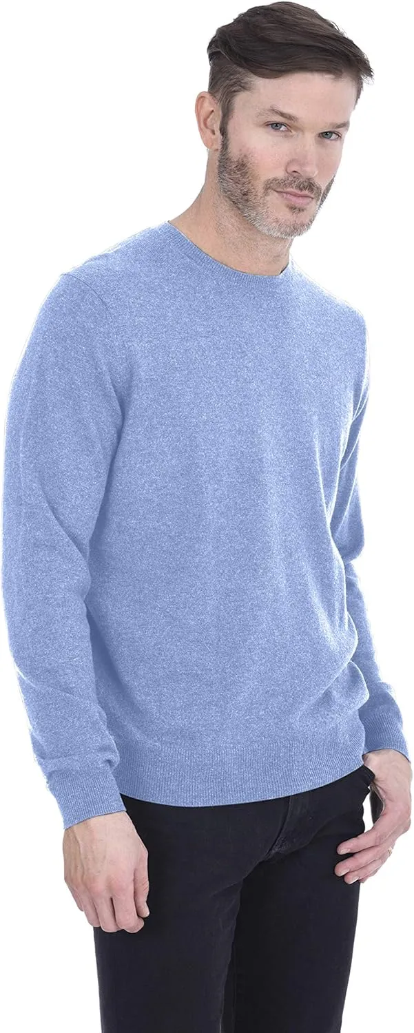 Cashmeren Men's Basic Crewneck Sweater 100% Pure Cashmere Long Sleeve Round Neck Pullover