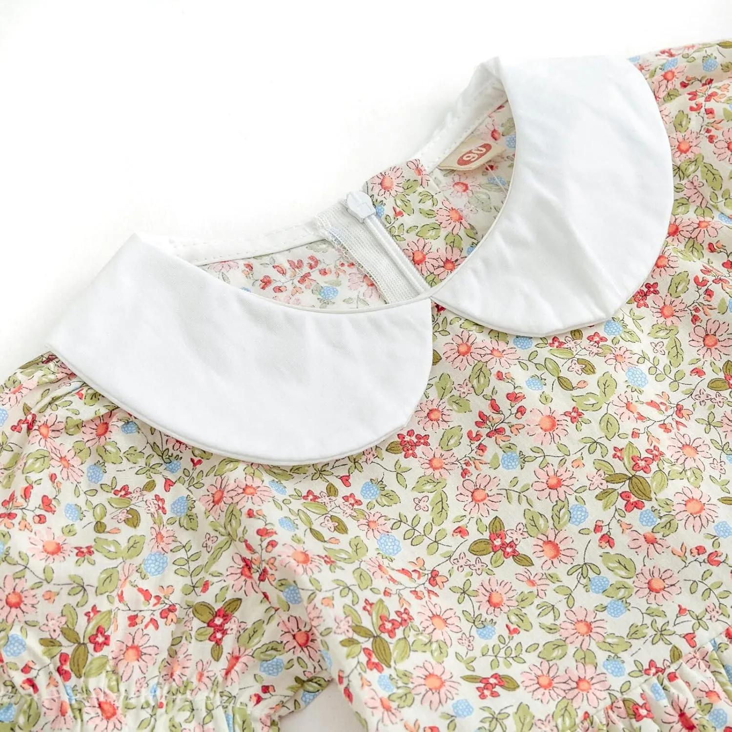 Curipeer Little Girls Summer Dress Floral Short Sleeve Cotton Casual Outfit Dress 12M-8Y