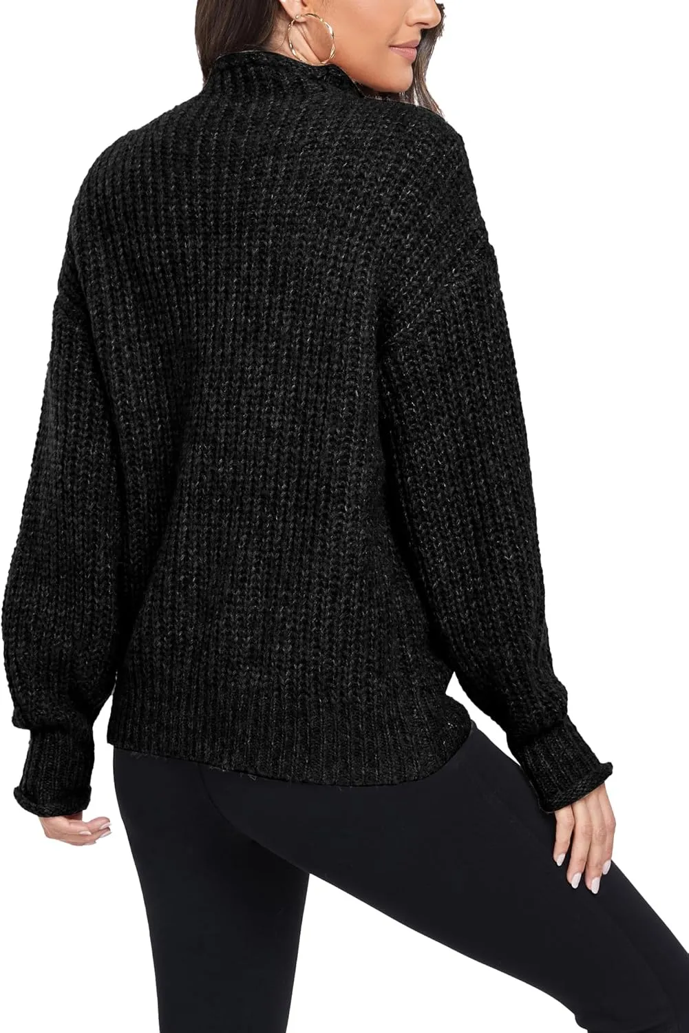 Famulily Women's Pullover Sweaters Long Sleeve Turtleneck Sweater Casual Oversized Knitted Tops 2023 Fall Winter Clothes