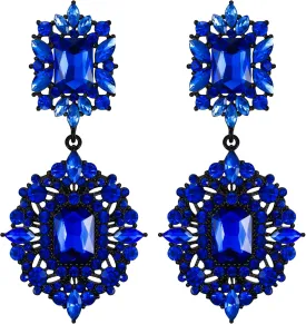Flyonce Women's Rhinestone Crystal Wedding Art Deco Vintage Style Gatsby Chandelier Dangle Earrings