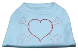 Heart and Crossbones Rhinestone Shirts Baby Blue M (12)