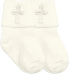 Jefferies Socks Baby Boys Girls Cross First Christening Holy Communion Turn Cuff Socks 1 Pack
