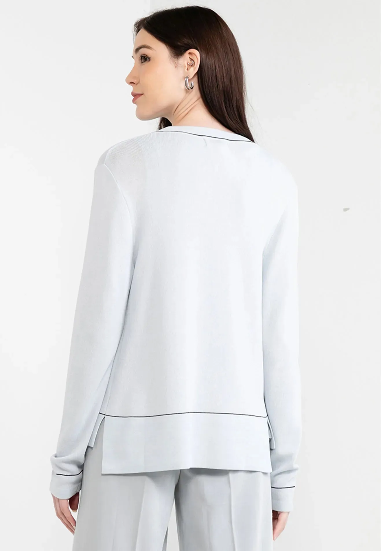 Knitted Double Pocket Open Cardigan
