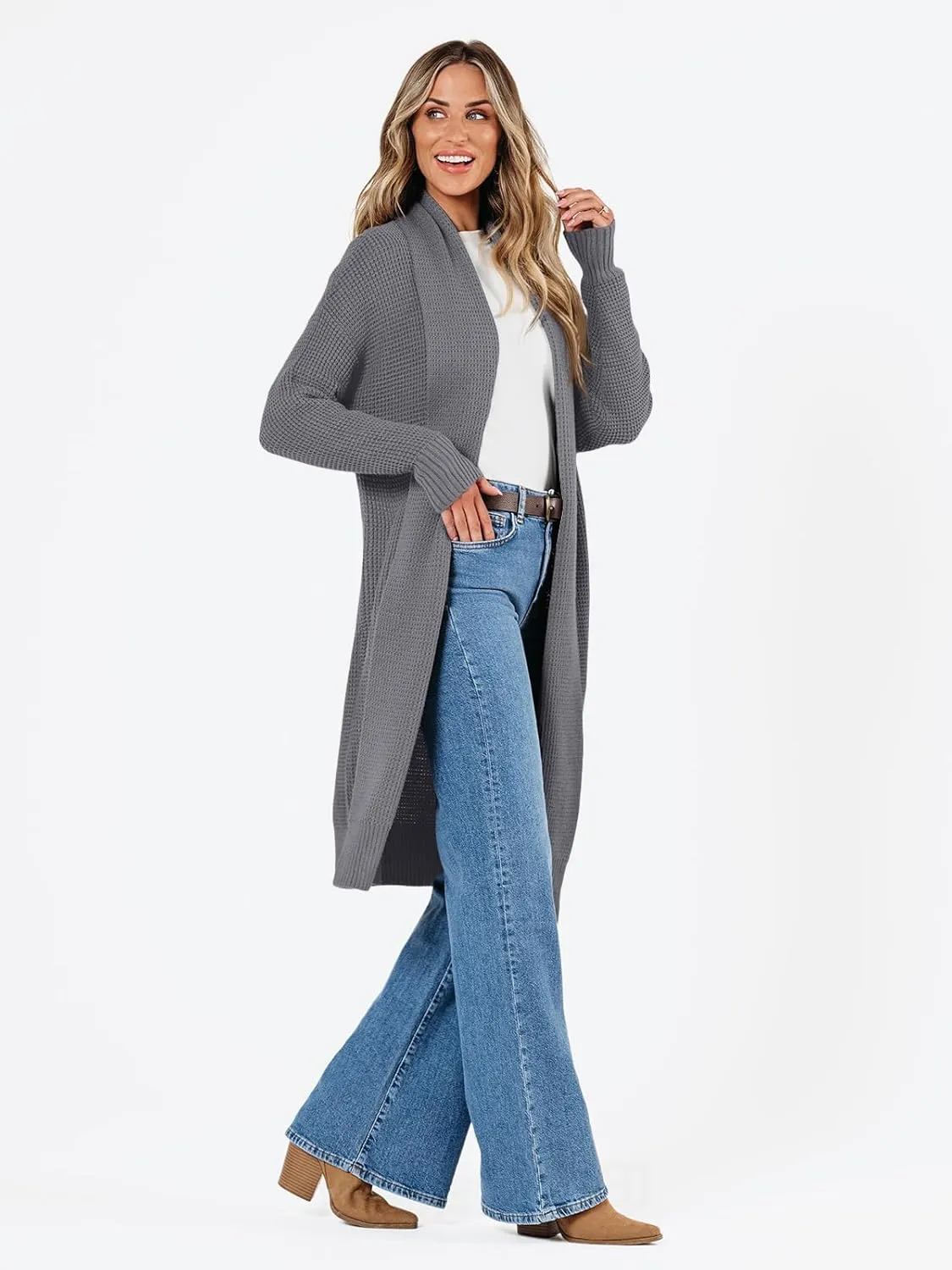 LILLUSORY Long Cardigan Sweaters for Women Fall Trendy Oversized Open Front Winter Coat