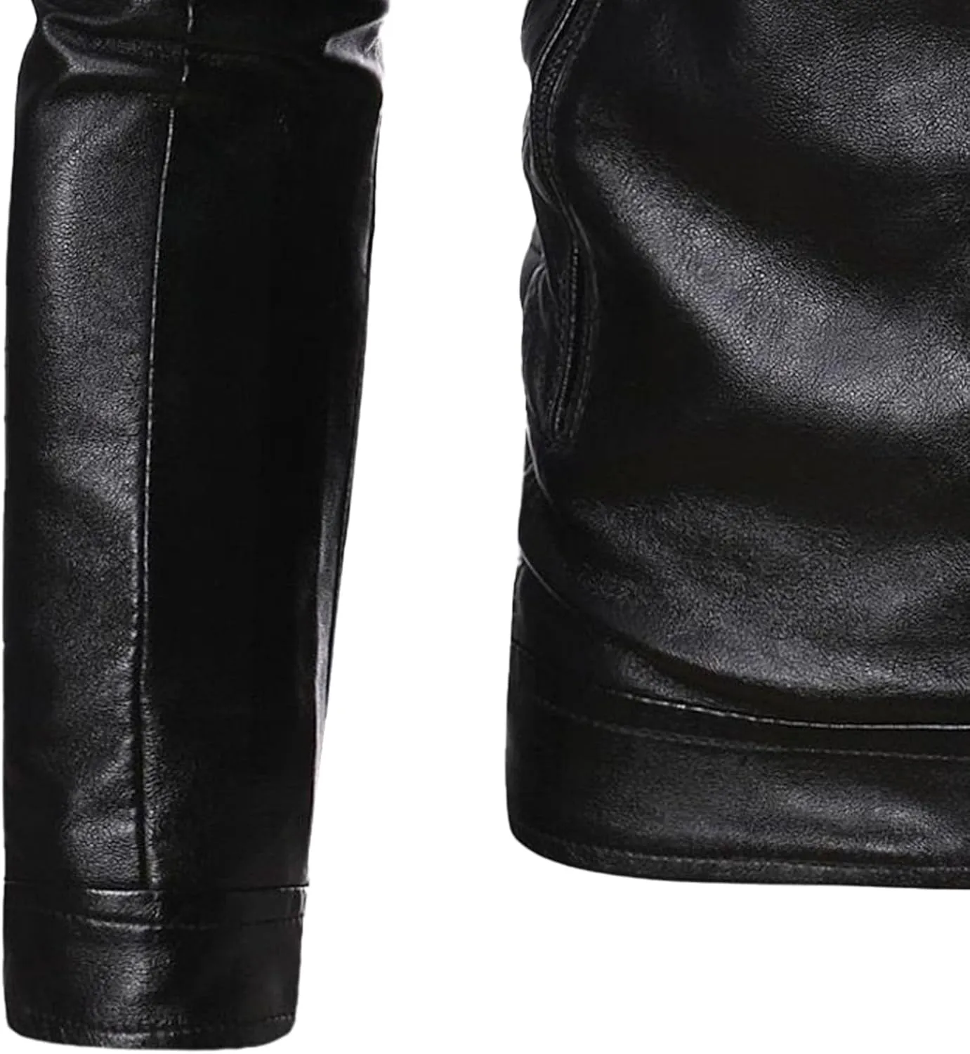 Maiyifu-GJ Men's Motorcycle Leather Jacket Vintage Stand Collar Faux Leather Jacket Lightweight Slim Fit Zipper Biker Coat