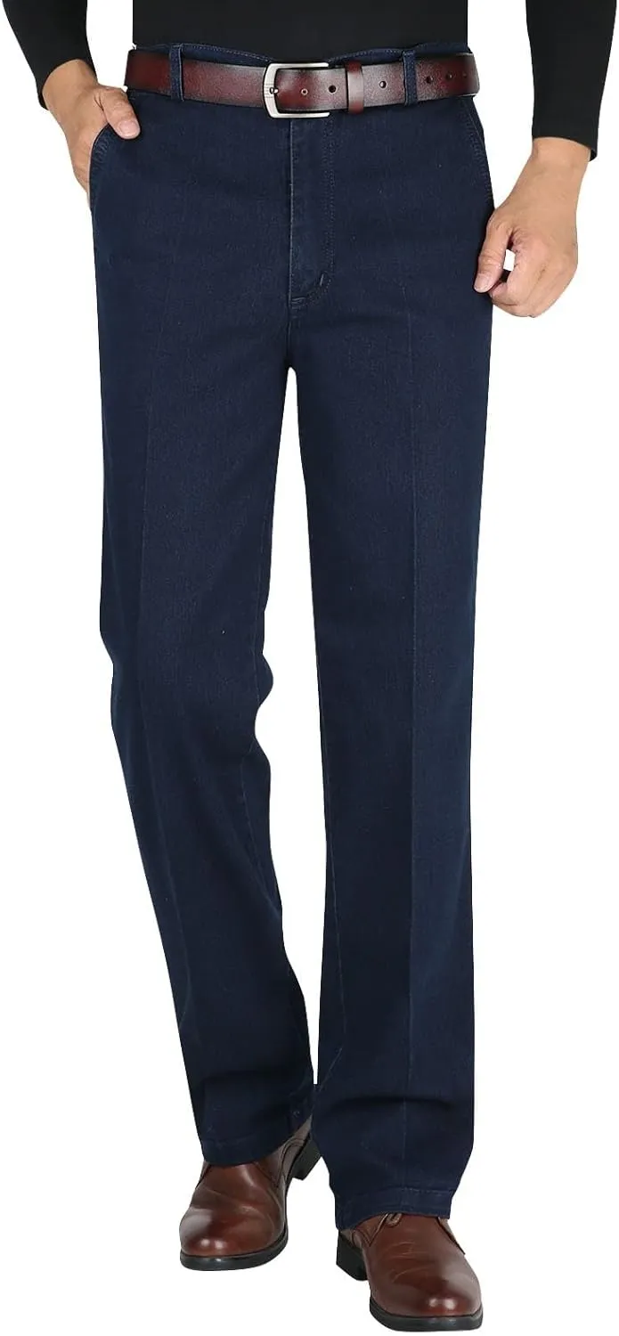 Modezier Men's Durable Jeans,Manzera Classic Straight Stretch Jeans Relaxed Fit Pants for Mens