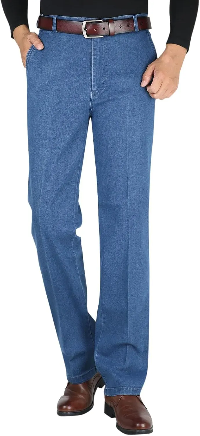 Modezier Men's Durable Jeans,Manzera Classic Straight Stretch Jeans Relaxed Fit Pants for Mens