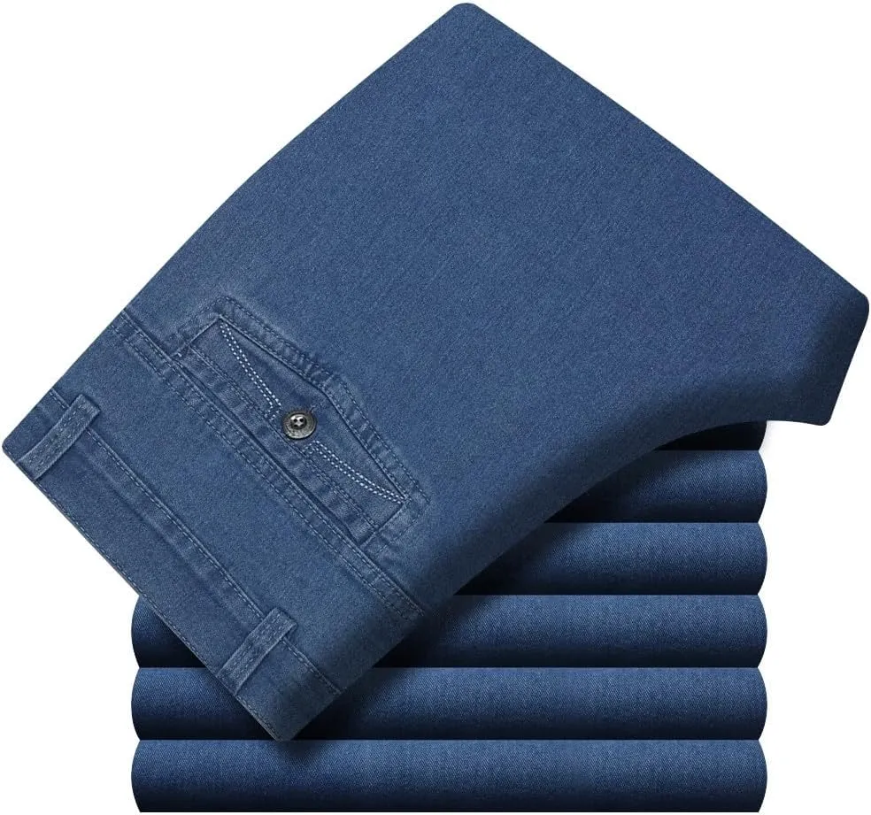 Modezier Men's Durable Jeans,Manzera Classic Straight Stretch Jeans Relaxed Fit Pants for Mens
