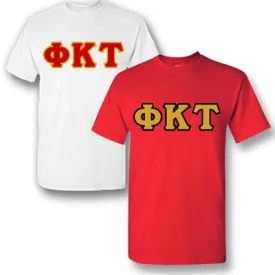 Phi Kappa Tau Lettered T-Shirt, 2-Pack Bundle Deal - TWILL