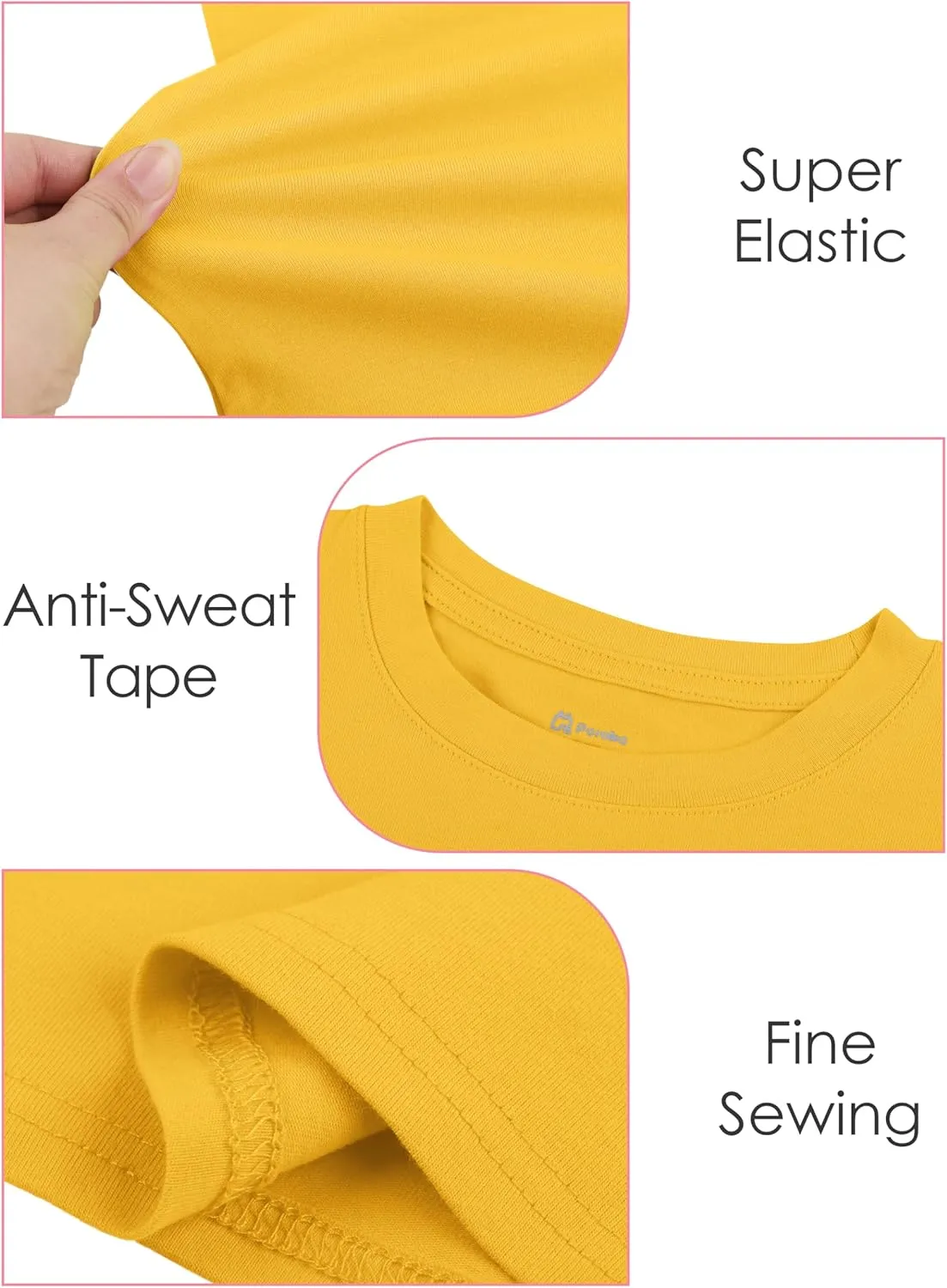 Poroka Baby and Toddler Girls Short Sleeve T-Shirts Cotton Crewneck Shirts Basic Solid Tees Summer Casual Tops, Multipack