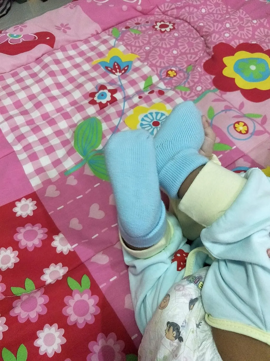 RATIVE Newborn Baby Socks 0-6,6-12 Months Terry Turn Cuff Socks for Boys Girls