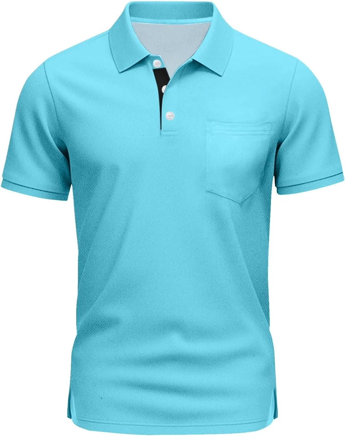 RTRDE Men's Casual Golf Shirts Short Sleeve Solid Color Business Casual Work Collared Shirts with Pocket Polos, M-5XL