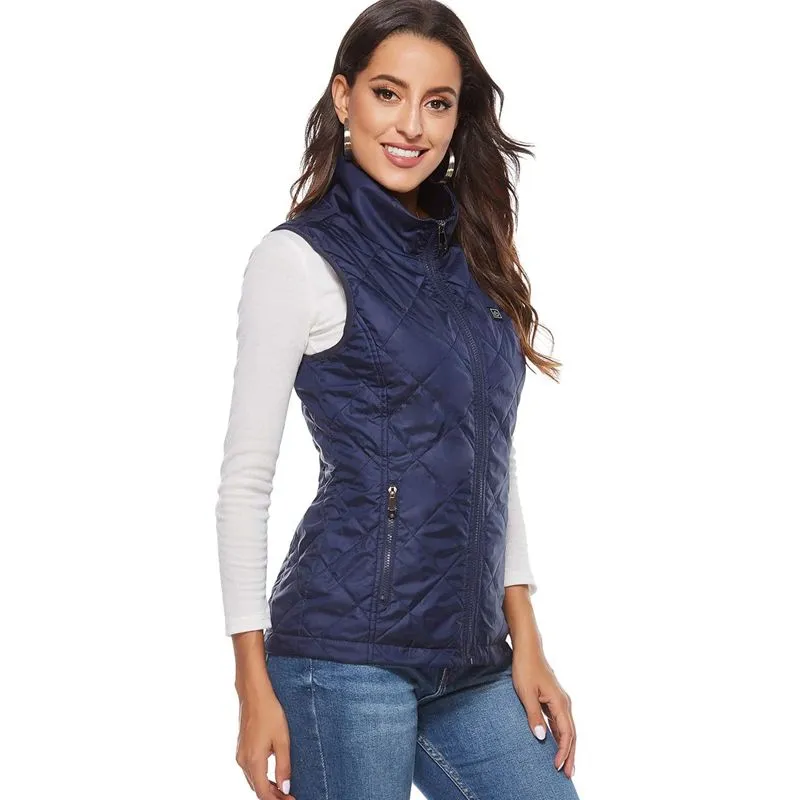 Women Heating Vest Winter Cotton Jacket USB Infrared Electric Heating suit