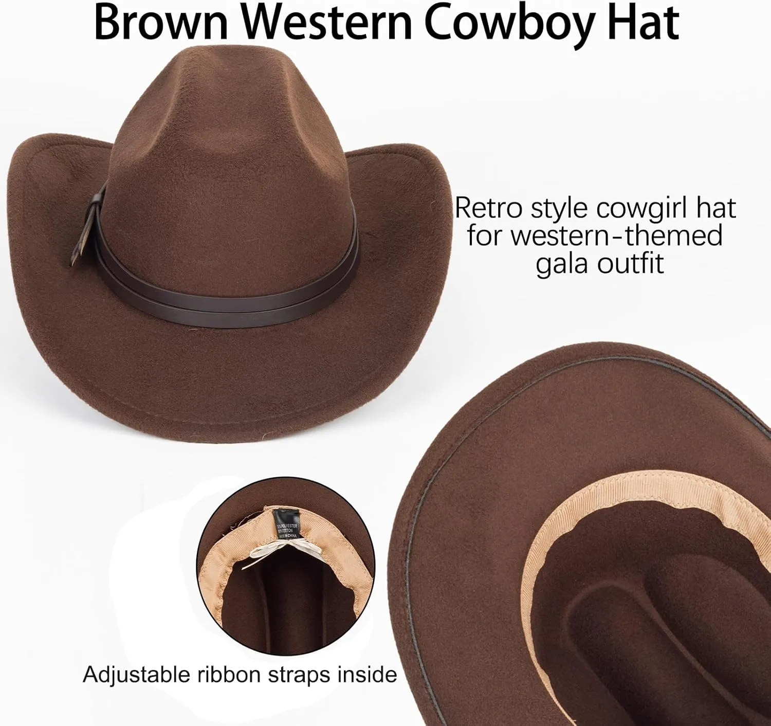 Women Western Rhinestone Cowboy Hat - Classic Bling Diamond Band Decoration Rodeo Fedora Hat(Size:Large)