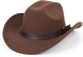 Women Western Rhinestone Cowboy Hat - Classic Bling Diamond Band Decoration Rodeo Fedora Hat(Size:Large)