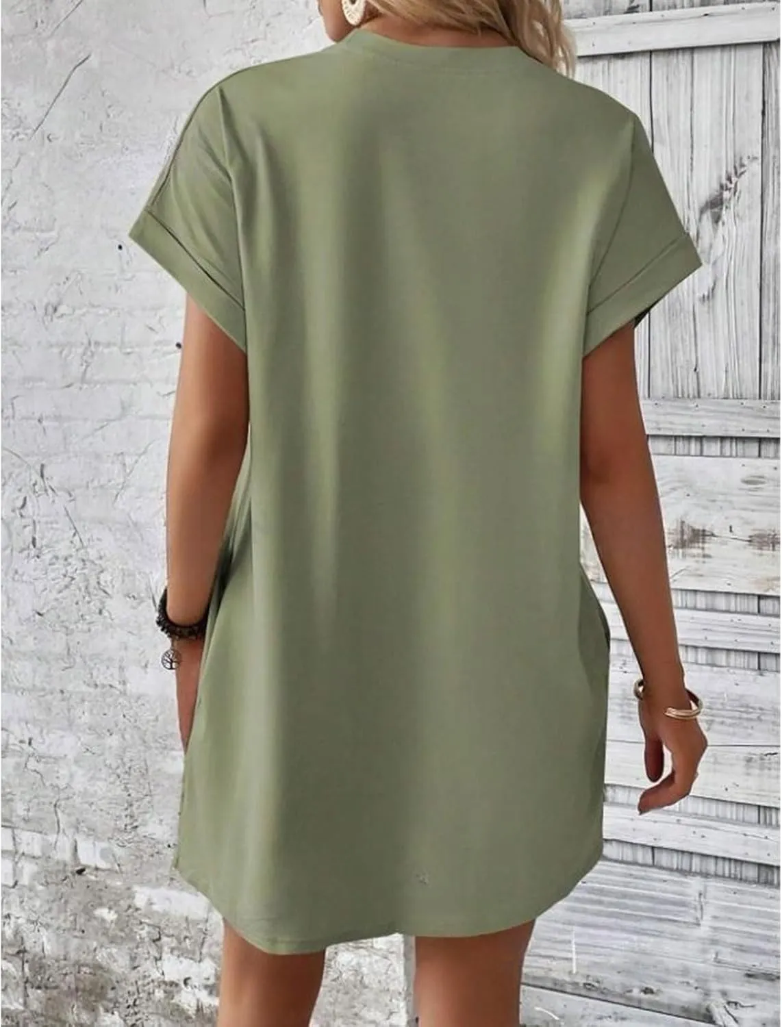 Women's Summer Dresses Casual Crewneck Short Sleeve T-Shirt Dress 2025 Beach Vacation Mini Sundress with Pockets