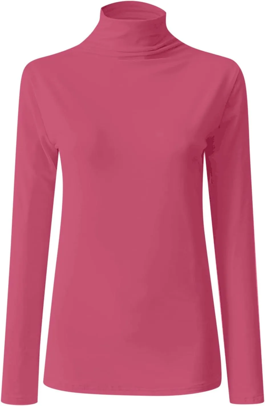 Women's Turtleneck Long Sleeve Shirts Slim Fitted Lightweight Base Layer Casual Tops Thermal Active Layer Tees